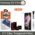 G-Rhino Samsung Galaxy S22 Ultra Complete UV Nano Tempered Glass Screen Protector Full Glue Edge to Edge Curved UV Glass 3D Tempered Screen Guard For s22 ultra - Transparent. 