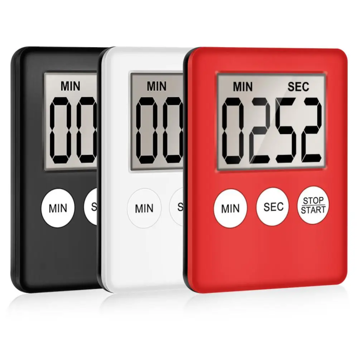 LCD Digital Screen Kitchen Timer Square Cooking Countdown Alarm Magnet Clock