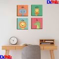 Pack of 4 Motivational Words Canvas Picture Frames 5x5 Inches Wall Art for Home & Kids Room. 