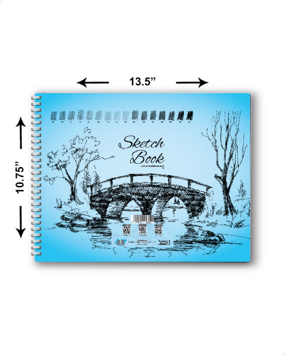 HB, Sketchbook, Bigger Size (13.5 x 10.75 inches), 20 Smooth Surface Sheets, 180gm paper, best for drawing and sketching, calligraphy and more