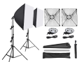 Combo Pack: 2 Sets of 2-Holder Softbox Lights for Studio | 50x70 Softbox with 7 Feet Stand. 