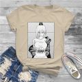 Power With Cake Feminine Shirts Chainsaw Man Anime Oversized T-shirt Goth Vintage Female Clothing. 