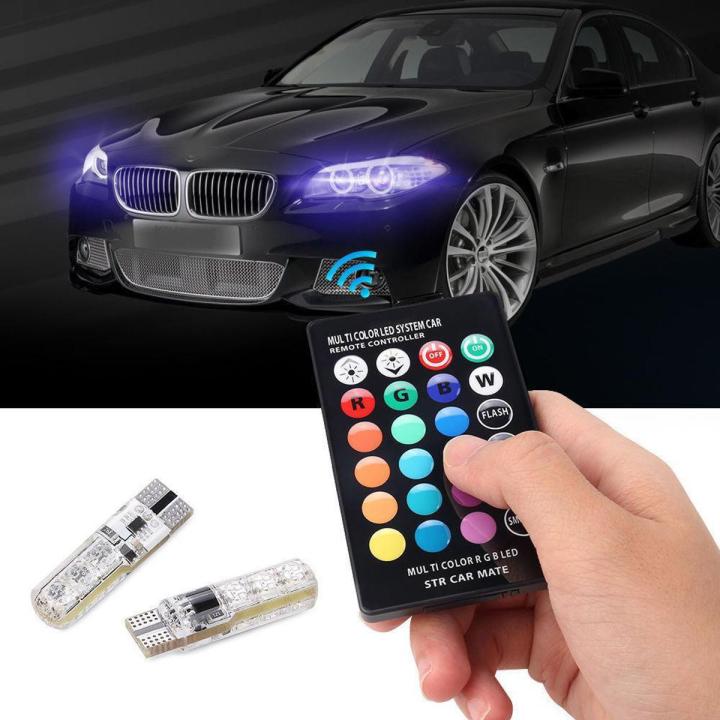 LED Car Parking Light Bulbs Pair Remote Control