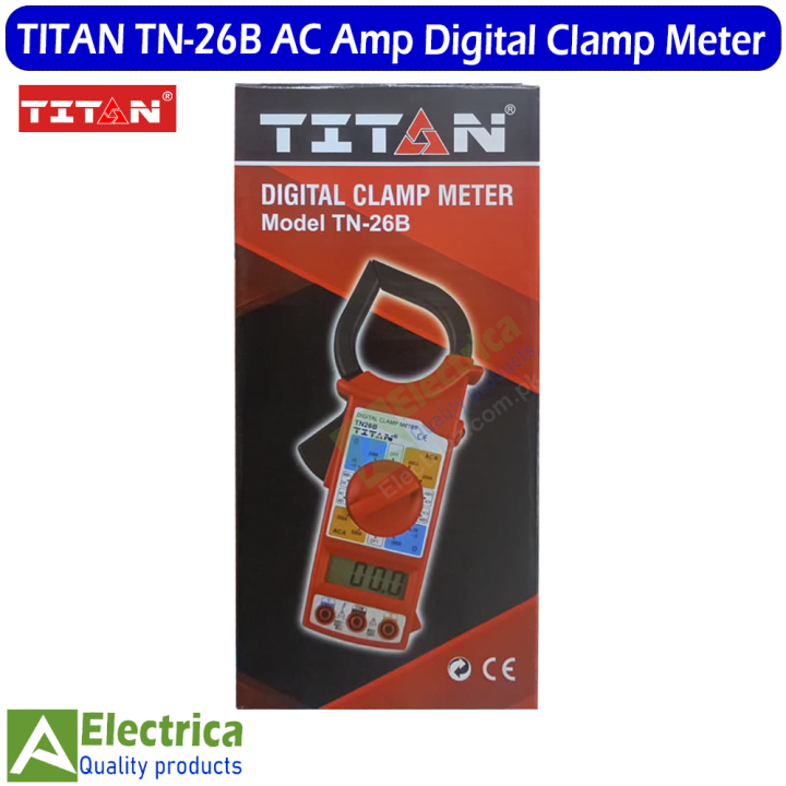 TITAN TN-26B Professional Digital Clamp Meter  High-Accuracy AC Voltage, Current & Continuity Tester  Electrician Multimeter by Electrica