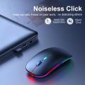 Rechargeable Wireless Gaming Mouse RGB with adjustable DPI ~ Silent Click, Ultra-thin, LED Wireless Optical Mouse for Laptop, PC, Computer, MacBook, iPad, Smart TV by tRENDS. 