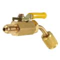R410a R134a Brass Shut Valve For A/C Charging Hoses HVAC 1/4inch AC Refrigerant. 