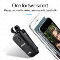 Fineblue F920 Wireless Earphone Bluetooth Headset Heaphones in Lotus with Wire Clip Ears Handsfree Earbuds Retractable Earphones. 