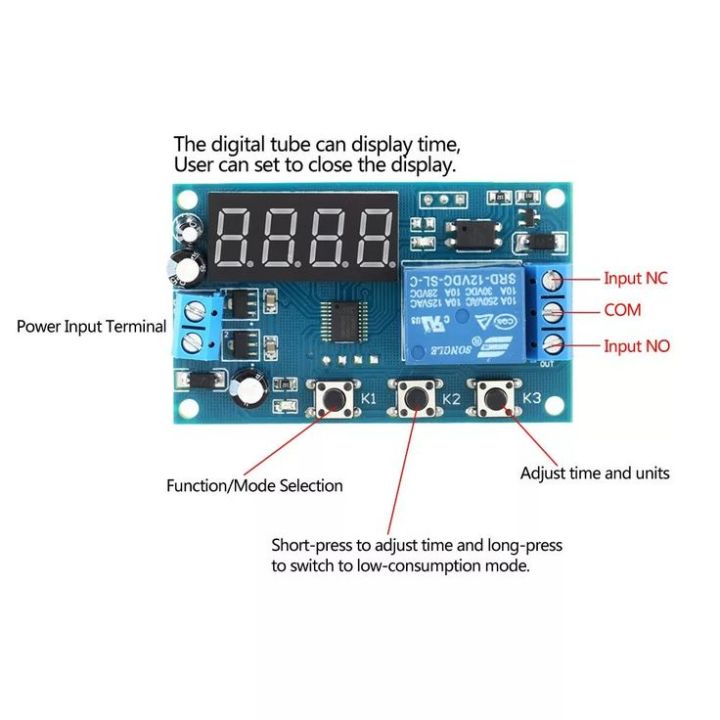 Digital Led Display DC 6-30V Programmable 4 Button automatic Timer ...