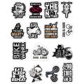 10 Pcs Bike New Black and White Funky Stickers Pack for Laptop Desk Phone DIY Stickers - JangoMango Store. 