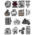 10 Pcs Bike New Black and White Funky Stickers Pack for Laptop Desk Phone DIY Stickers - JangoMango Store. 