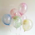 Set of 5 Transparent Latex Balloons with magical Foam Fill - Perfect for Birthday & Baby Shower Parties and Celebrations. 