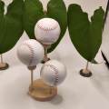 Baseball Display Stand Portable Table Centerpieces Wood Seat for Collections Crystal Ball. 