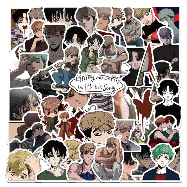 10/50PCS BL Anime Killing Stalking Stickers for Laptop Motorcycle Skateboard Luggage Phone case Decal Sticker Teens Kids Toys