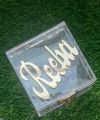 Gift Lock Box Acrylic Plastic Size 4x4x4 ,L x W x H you can customize your name. 