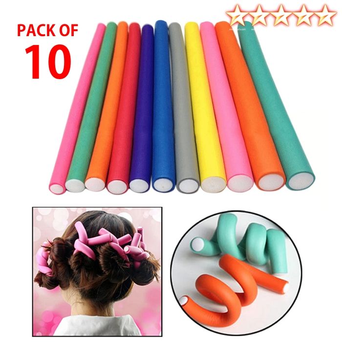 "Get%20Bouncy,%20Beautiful%20Curls%20with%2010-Piece%20Spiral%20Hair%20Foam%20Roller%20Set!"%2010%20Pcs%20Spiral%20Hair%20Foam%20Curler%20Roller%20Set%20-%20Image%203