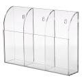 Clear Acrylic TV AC Remote Control Holder 3 Compartments. 