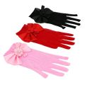 Kids Party Lace Pearl Fishnet Gloves Communion Flower Girl Party Gloves Children's Glove High Elasticity Mesh Bow Gloves. 