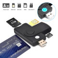 Windows 7 8 10 Linux OS USB SIM Smart Card Reader For Bank Card IC/ID EMV SD TF MMC Card Reader USB-CCID ISO 7816 Tetuo. 