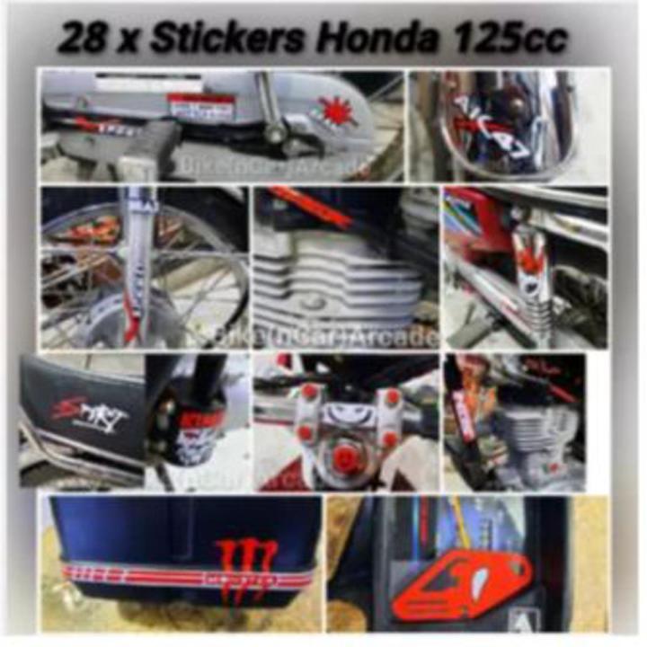 28 Sticker Honda 125cc/CD70cc Sticker Kit Vinyl High Quality Universal Kit With Proper Size For Motorcycle Car Waterproof Heatproof New Designs