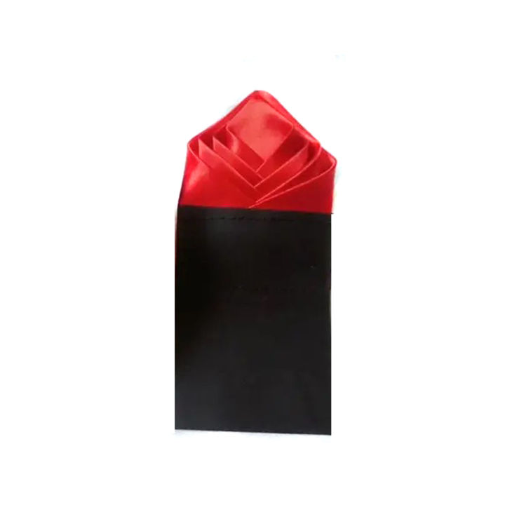 Red Silk Pocket Square Ready Made Satin Men's Women