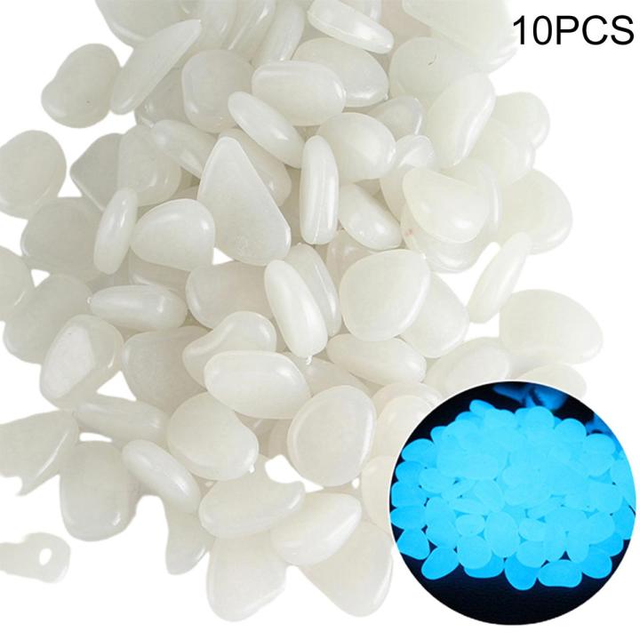 10Pcs Luminous Stones Glow in the Dark Decorative Pebbles Aquarium Ornaments