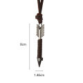 Original Cow Leather Arrow Pendant Necklace Leather Rope Necklace Jewelry for Men & Women. 