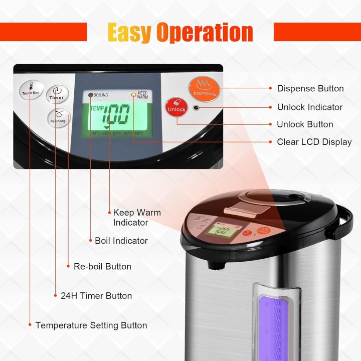 1000 W 8 L Instant Electric Hot‑Water Dispenser – Thermo Pot for Coffee ...