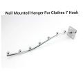 Six Hook Wall Mounted Clothes Hanger For Bathrooms Balconies-Stainless Steel. 