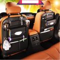Car Back Seat Organizer PU Leather Car Back Seat Organizer Multifunctional Car Back Seat Storage with Tissue Box,Bottle, Tablet, and Umbrella Holder Pockets. 