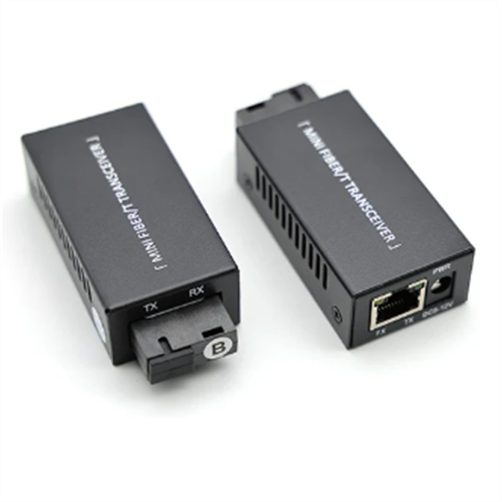 2 PCS Gigabit 100/1000M A/B SC Ethernet Fiber Switch Media Converter Rj45 Optic Transceiver Black Plastic+Metal