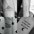 56 Sheet/Set Black Devil Doesn't Sleep English Letters Waterproof Temporary Tattoo Sticker Female Men Neck Wrist Tattoo. 