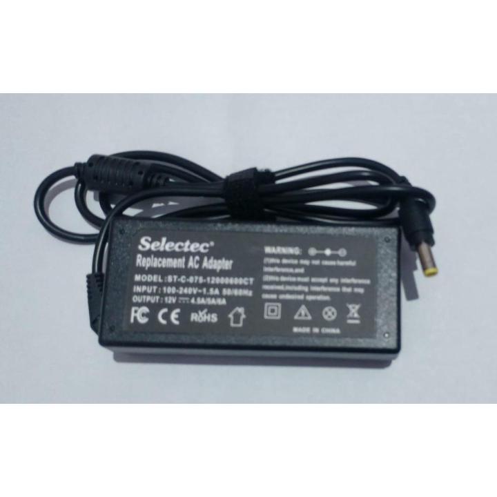 Selectec AC ADAPTER ST-C-075-12000600CT 12V 4.5A/5A/6A 72W 2.5*5.5mm AC Adaptor Power Supply F.iMAX B5 B6 Balance Adapter Notebook Charger LCD Battery Monitor TV