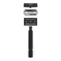 Professional Metal Safety Razor,Classic Long Handle Safety Wet Shaving Kit Safety Razor (Black), Stainless Steel Shaving Razor Manual Mustache Removal Traditional Shaving Tool for Hotel Home Travel for Men. 