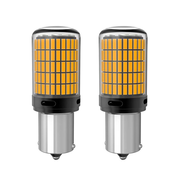 CANBUS LED Turn Signal Indicator Bulbs For Car Amber Yellow 1156 BA15S Waterproof High Quality Super Brightness 3014 144 SMD 7506 1003 1073 Hazard Lights