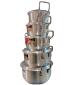 Cooking Pot set Made in Pakistan 5 Cooking Pots with different Sizes Width 8" 9" 10" 11" 12". 
