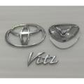 Toyota Vitz 1999-2004 Front Grill Logo Monogram with Back Logo Complete Set Monograms Emblems. 