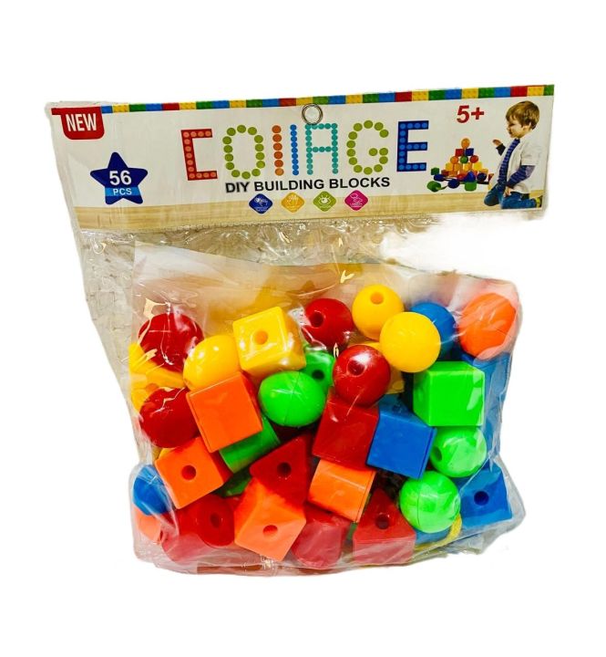 Collage Building Blocks Bag, Educational Montessori Toys -Play Set ...