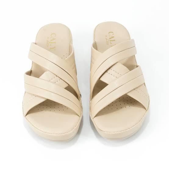 Medicated PU Wedge Slippers For Women | Female Synthetic Leather Slippers For Ladies