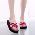 Women's Summer 3CM High Heels Thick Soled Flip Flop Shoes Wedge Sandals Korean Style Beach Outerwear Slippers Sandals. 