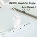 Fast Charger For OPPO A53 A5 A9 2020 Reno 2 Z 3 4 5 Pro Realme X 2 X50 3 5 6 Pro QC 3.0 EU Plug Phone Adapter Type-c USB Cable. 