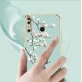 Casing For Infinix Zero X NEO Luxury Beautiful mapies with flower Camera Protection Phone Case Plating Edges Silicone Soft Cover With Free Lanyard. 
