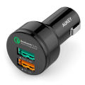 AU-KEY CC-T1 Qualcomm Quick Charge 2.0 30W 2 Port USB Car Charger. 