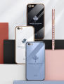 For iPhone 6s / iPhone 6 Back Cover + Wrist Strap Fashion Shiny Maple leaf Plating Square Bumper Phone Case Soft TPU Silicone Shockproof Protective Cover. 