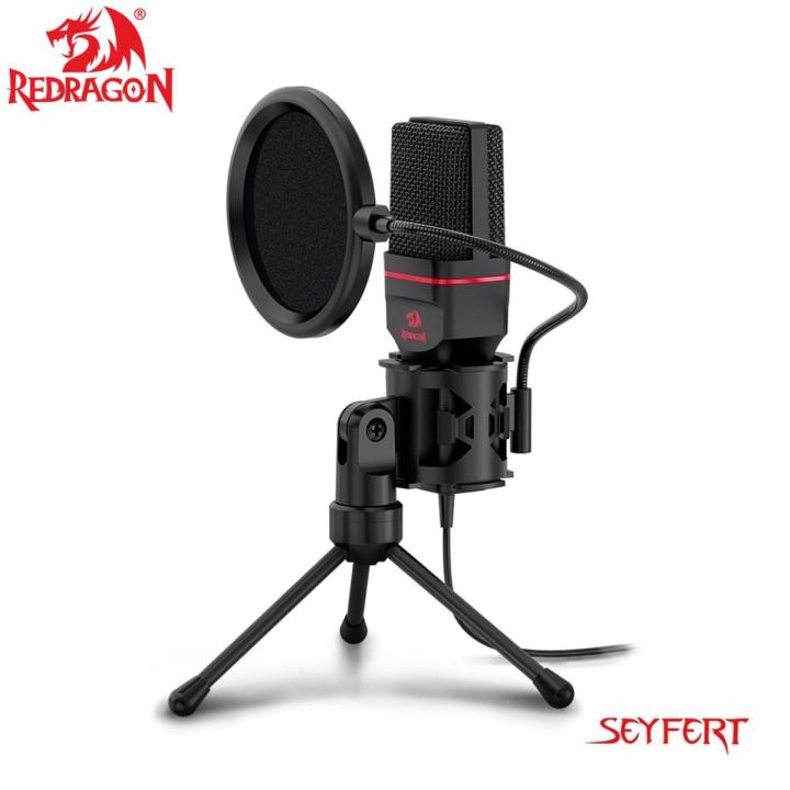Redragon GM100 Gaming Streaming and Studio Microphone with stand 3.5mm Connector Mic