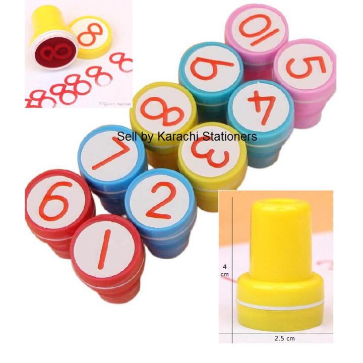 Set of 10pcs Number Stamp 1 to 10 Appreciation Stamps