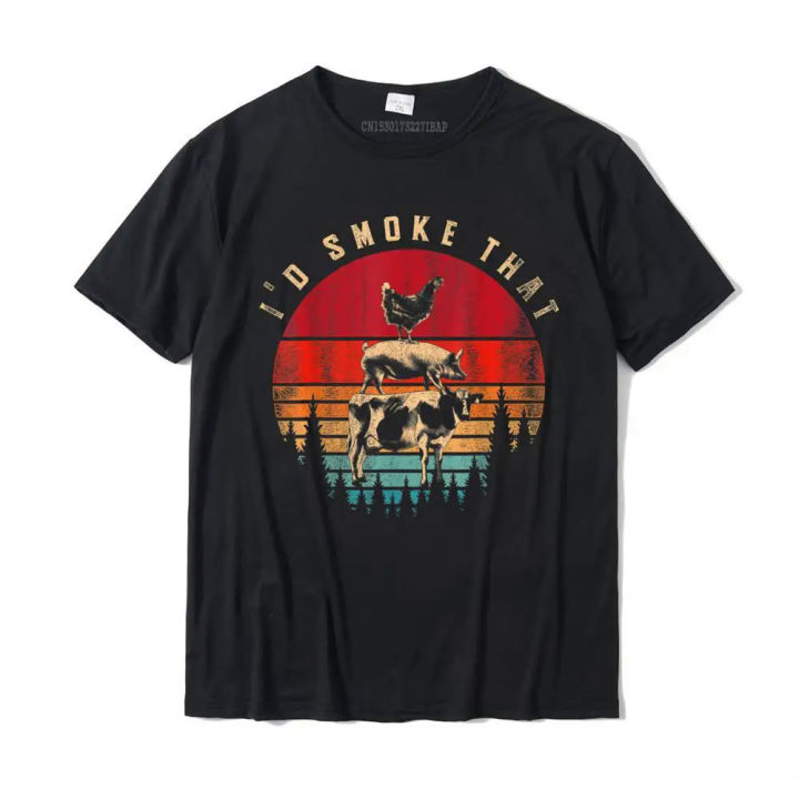 Id Smoke That Funny Smoked Meat BBQ Chef Barbecue T-Shirt Casual Tshirts Hot Sale Cotton Men Tops & Tees Geek