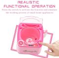 Happy Family Household 4 in 1 Electric Home Appliances Pretend Play Kitchen Toy Set for Kids toys & gifts Battery Operated mini appliance set for kids toys play set for girls (mini washing machine / iron / vacuum / sewing machine) Best Gift for girls. 