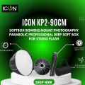 Icon KP2-90CM Softbox Bowens Mount Photography Parabolic Professional Deep Mouth Soft Box For Studio Flash. 