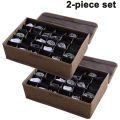 pack of 2-Underwear Socks Storage Organizer with Lids Foldable Closet Drawer Divider 24 Cells, Storage Box for Socks Underwear. 