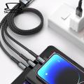 100w Fast Charging Cable 3-in-1 Fast Charging Cable with Type-c Micro Usb Connectors Multi Charger Cable for Universal Devices Nylon Braided Buyers' Choice Fast Charging Data Cable. 